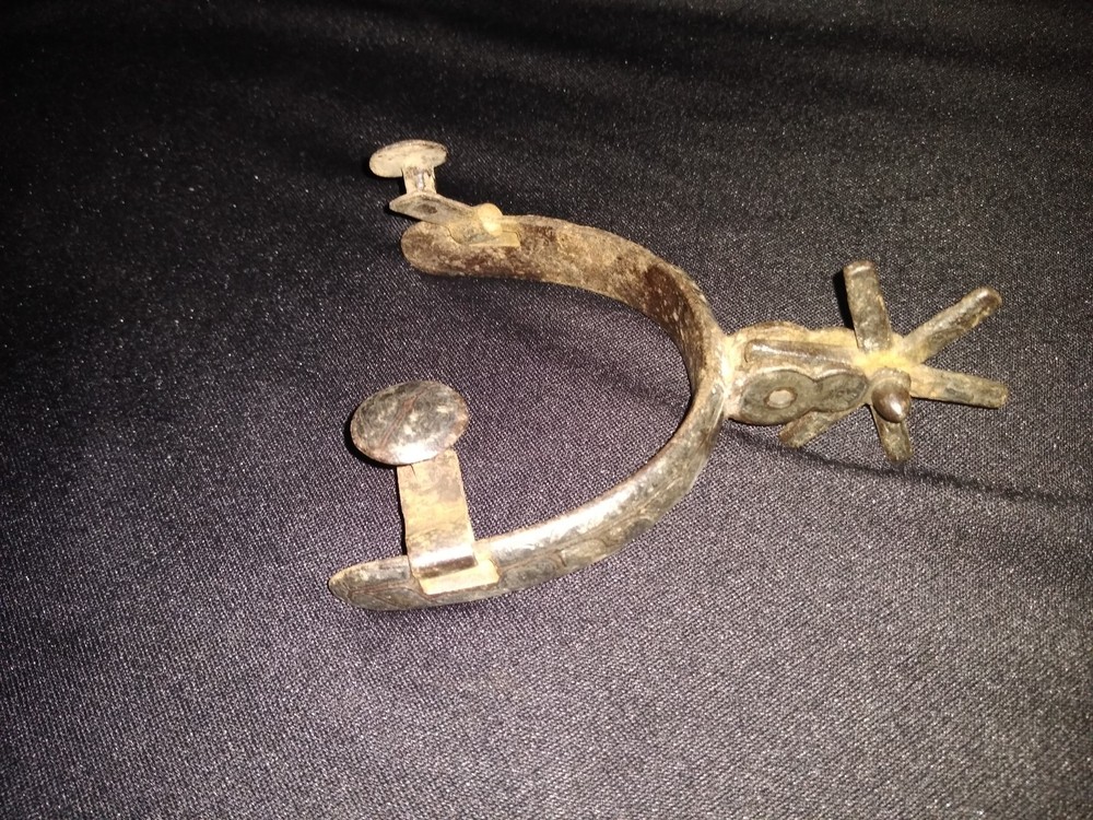 Mexican Spur, Double Sterling Silver Mounted Single Left Spur