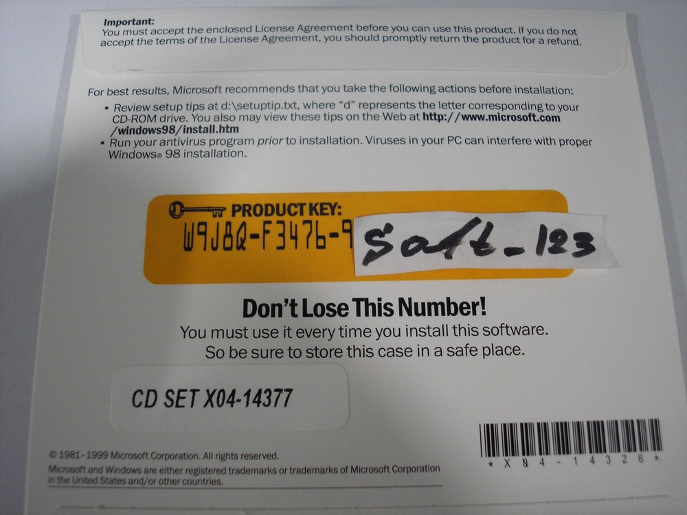 MICROSOFT WINDOWS 98 SECOND EDITION UPGRADE OPERATING SYSTEM MS WIN 98 SE