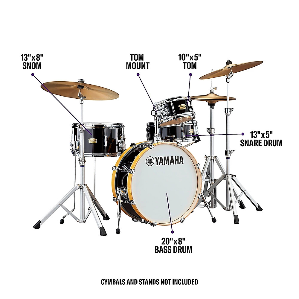 Yamaha Stage Custom Hip 4-Piece Shell Pack Raven Black