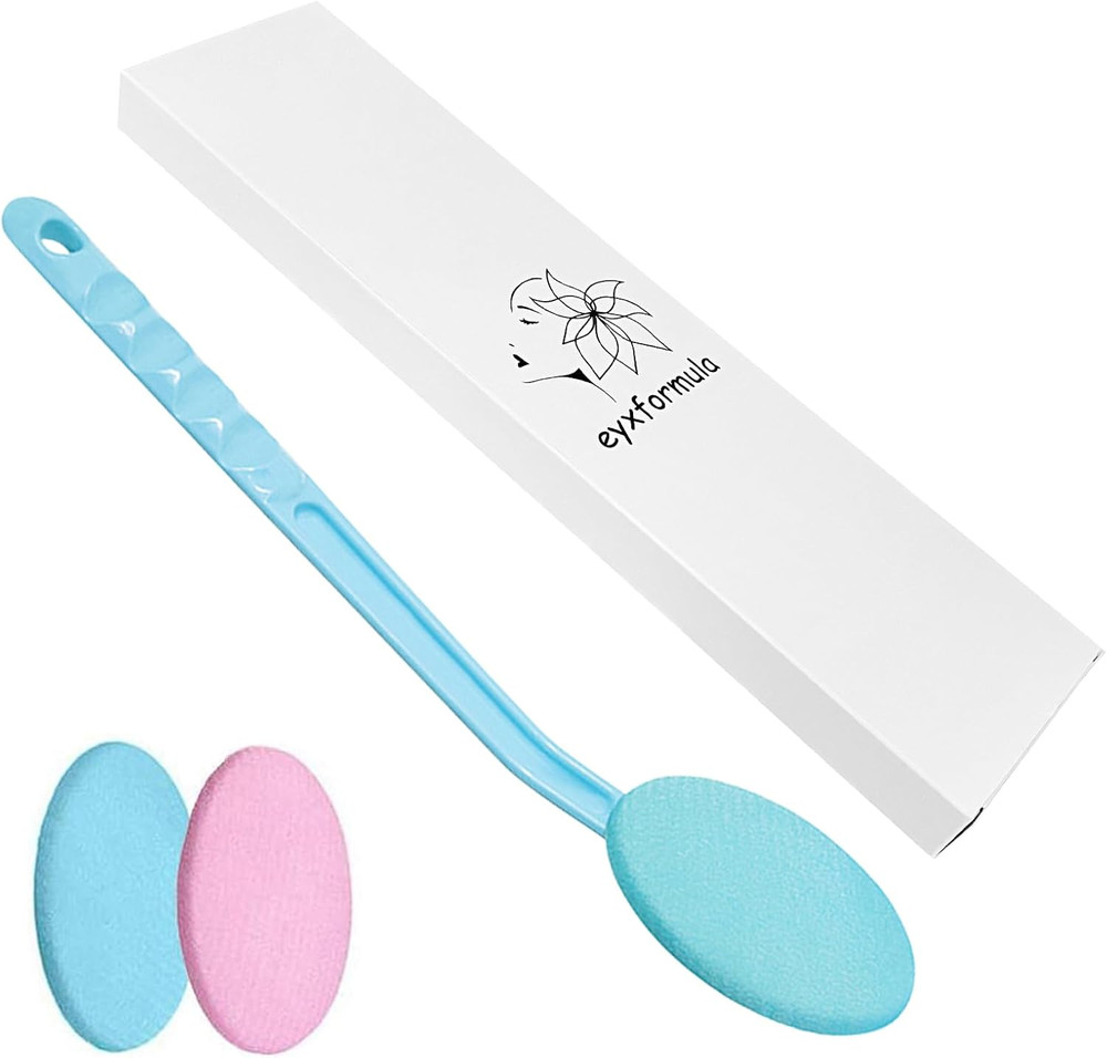Easy Lotion Applicator for Back – Long Handle Cream Applicators Wand with 2 Pads