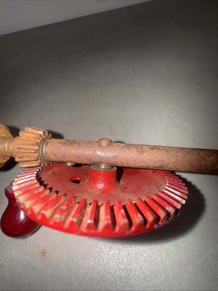 Vintage Made in USA Hand Drill Red 11”