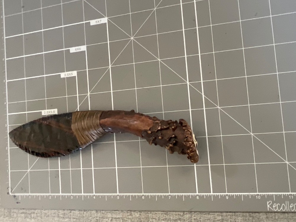 Antler Obsidian Cody Knife Flint Knapping Custom Handmade