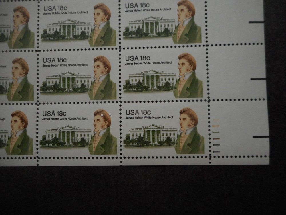 Scott 1935, 18 cent, James Hoban, Sheet