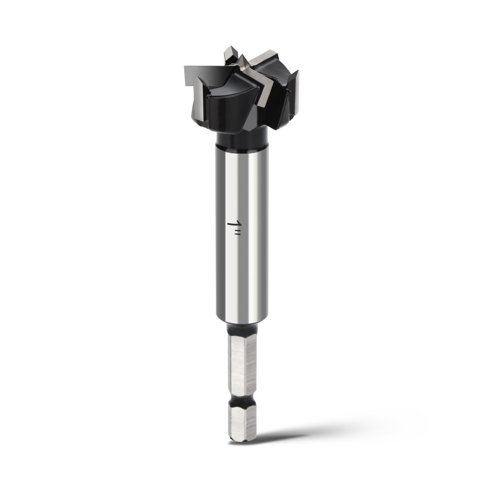 1" Forstner Drill Bit with 1/4" Quick Change Hex Shank,Triple Flute Tungsten ...