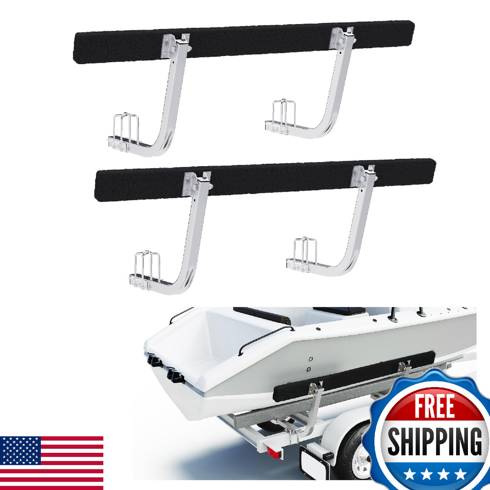 ECOTRIC 61" Adj Boat Trailer Bunk Board Guide-On Rails Rustproof Galvanized Stee