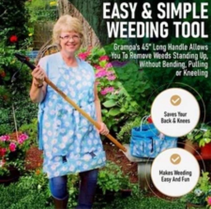 The Original Stand Up Weed Puller Tool with Long Handle - Made with Real Bamboo