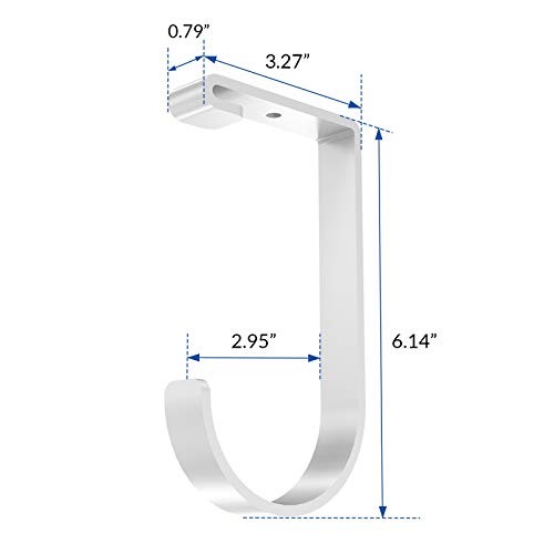 4 Pack Add On Storage Flat Hook Accessory for Garage Flat Hook x 4 White
