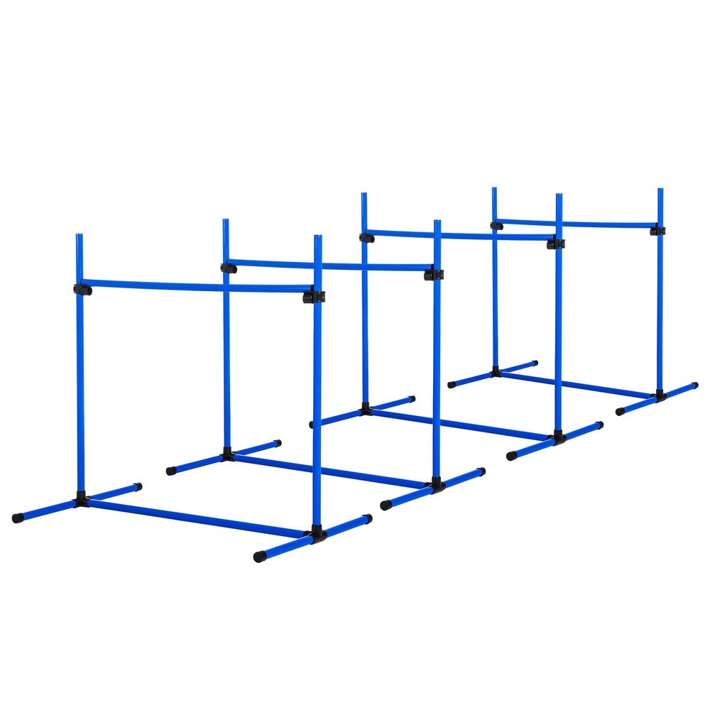 4 Piece Dog Agility Starter Kit Jump Bars Jumping Training Obstacles Course