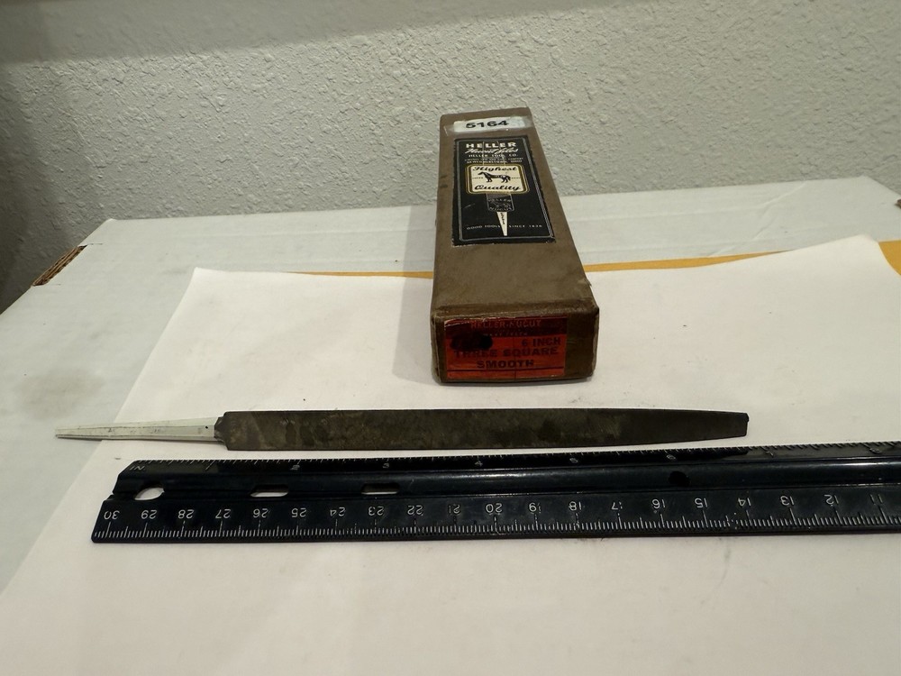 New Heller 6”, 3 Square Smooth File