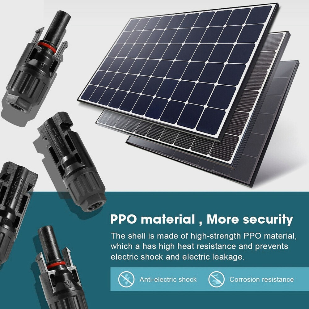 20Pcs Solar Cable Connectors 4mm-6mm 30Amp Waterproof Solar Panel Wire Joiners