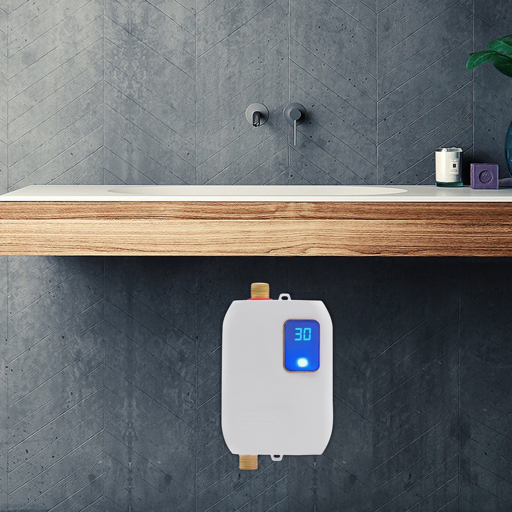 Mini Electric Tankless Water Heater Instant Hot Kitchen Heater 110V 3000W