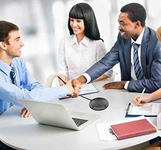 Portable USB Conference Microphone with LED Indicator - Plug & Play Excellence