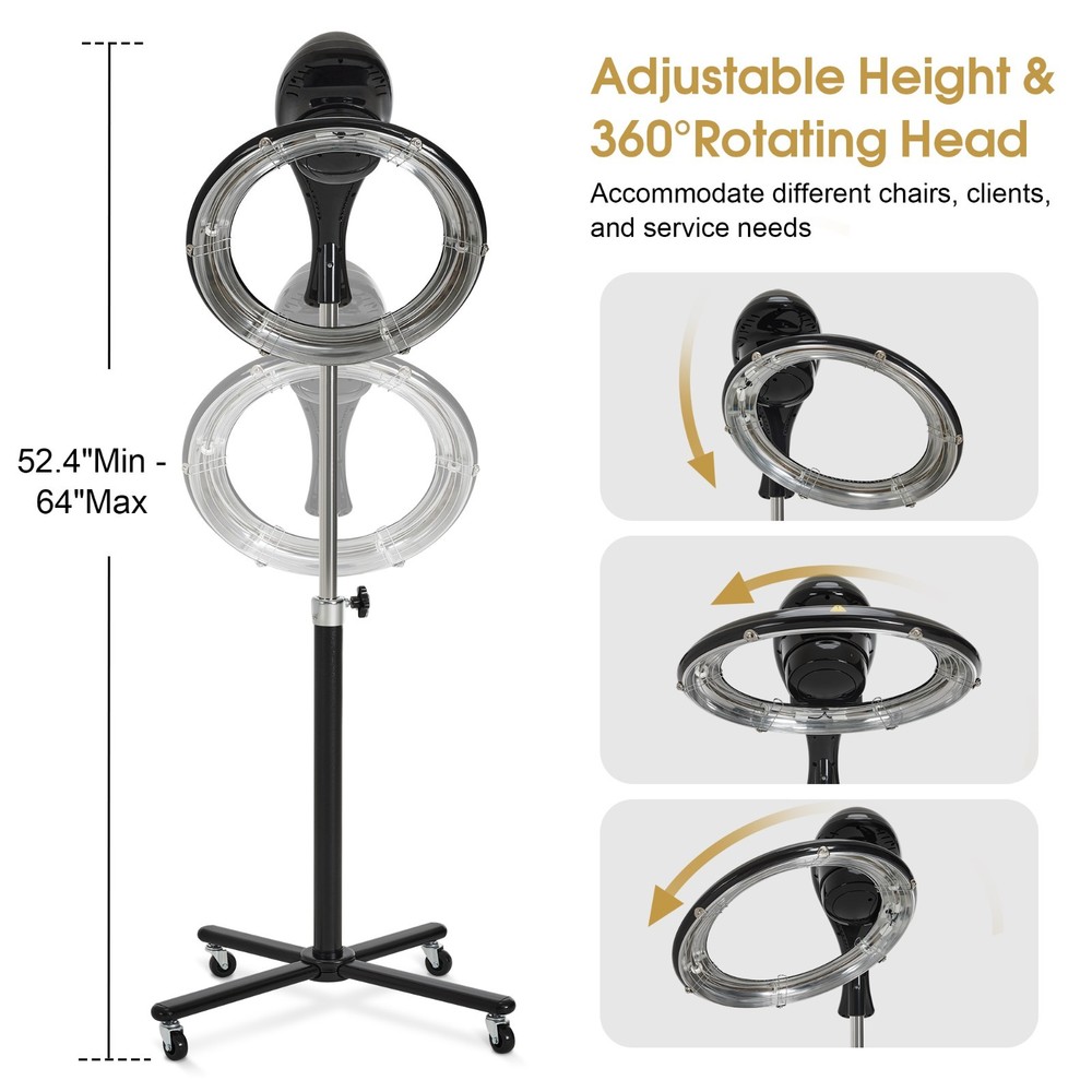 Orbiting Hair Dryer Processor with Adjustable Height & Smart Control Panel