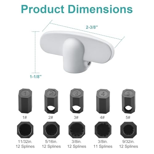 Window Handle Crank Replace,3/8" Spline Crank Handle & Tee Handle Casement