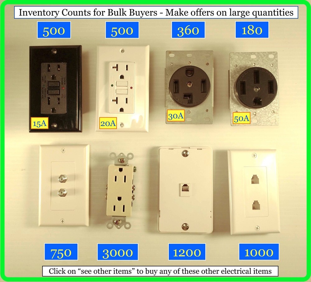 Phone Jack Wall Outlet Plate Modular DUAL DUPLEX 40944 6 Pack Flush Mount NEW
