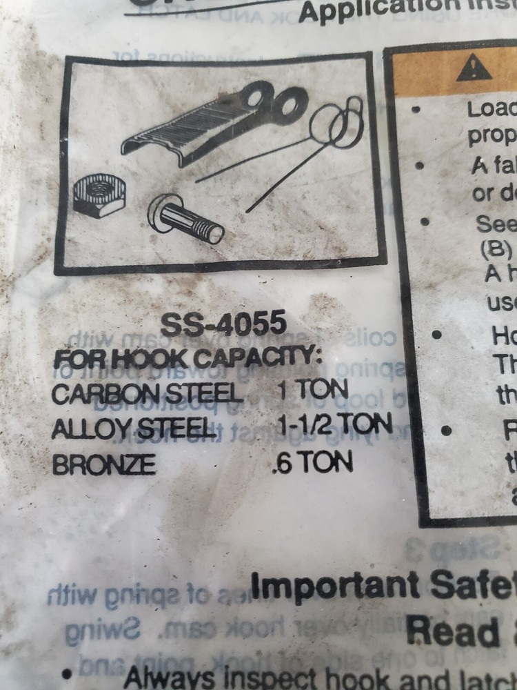 Crosby Hook Latch Kit SS-4055 Nos In plastic