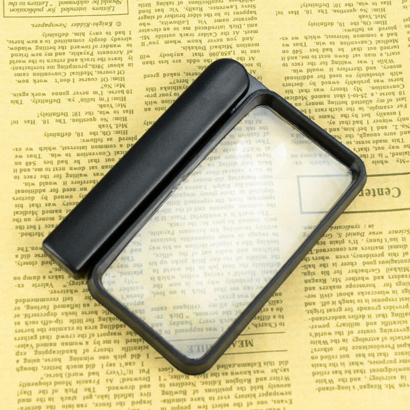 Hand-held Folding Rectangular Magnifying Glass 2.5/4X Double Lens Gift Magnifier