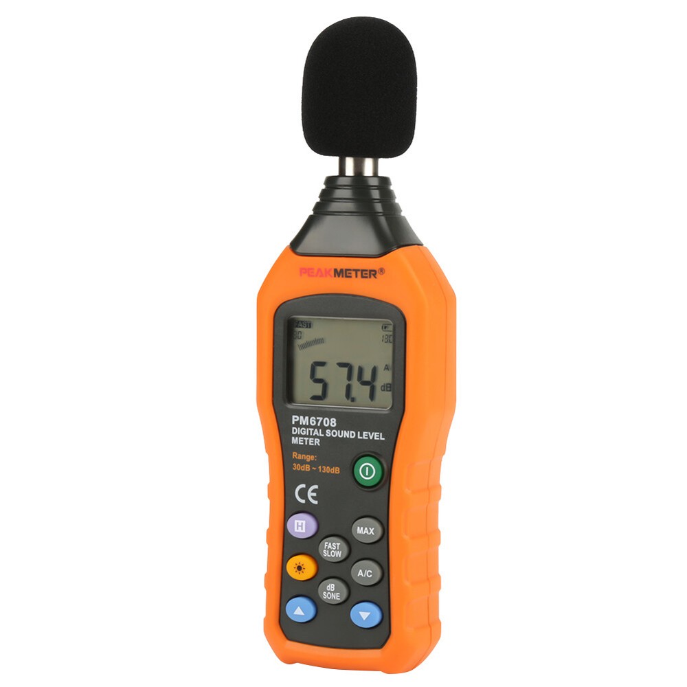 PEAKMETER PM6708 Sound Meter Data Logging Hold 30~130dB Measuring Range