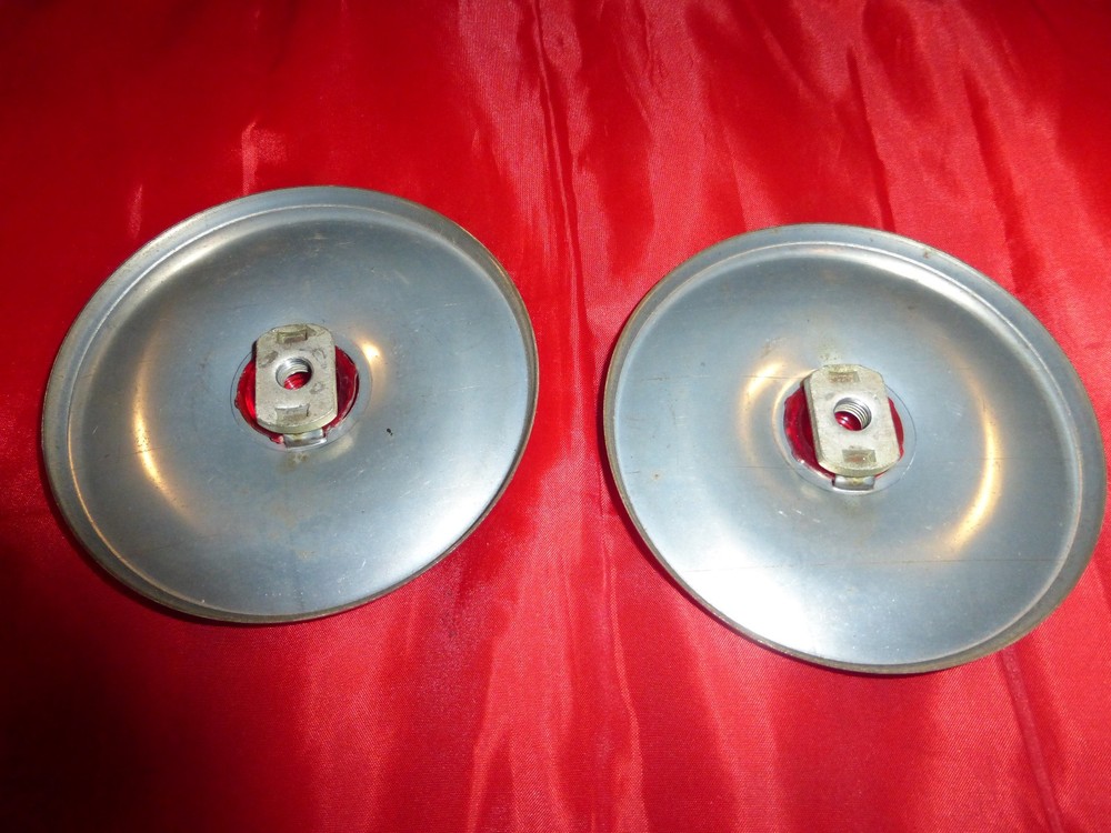 Vintage Red Reflector Bicycle Hub Caps Covers