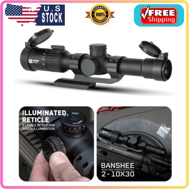 Monstrum Banshee 2-10x30 MPVO Rifle Scope with Offset Scope Mount | MX1 Reticle
