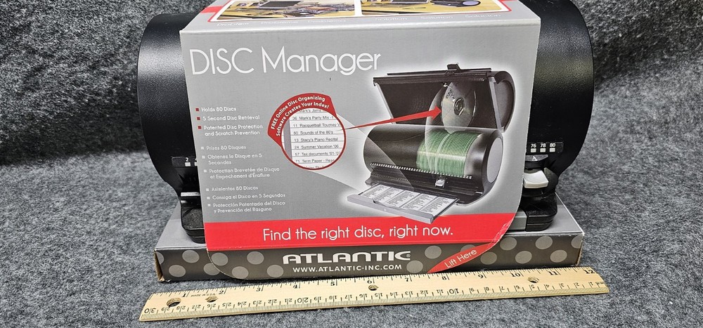 Atlantic Disc Manager 80 Disc CD/DVD Desktop Storage Organizer New 2010