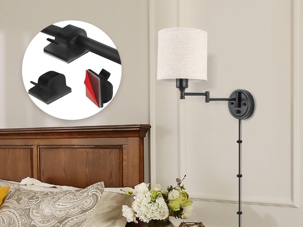 Plug in Wall Sconces W/ Remote Control Dimming 10%-100% & Adjustable Colors
