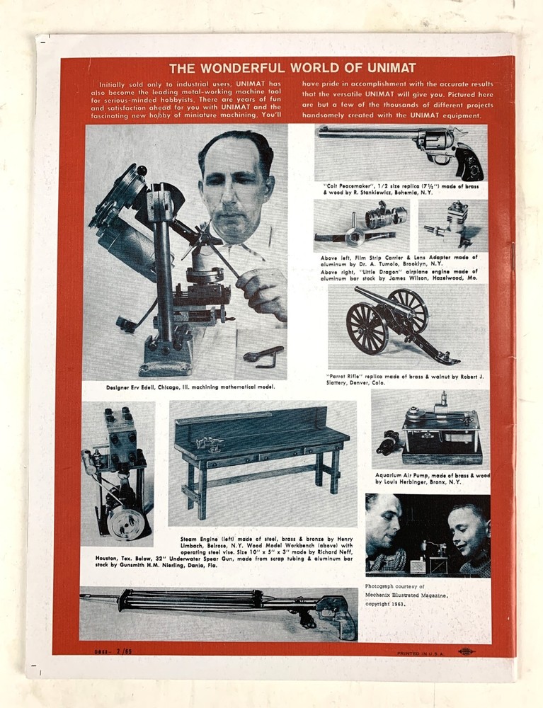 UNIMAT MINIATURE MACHINING TECHNIQUES, new copy book