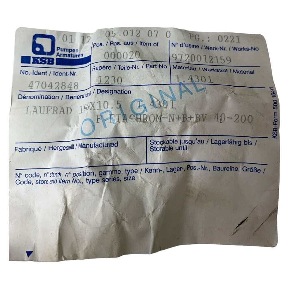 KSB 47042848 Impeller