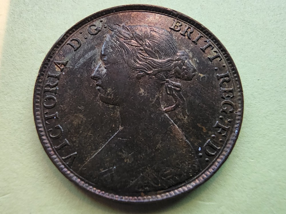 1861 GREAT BRITAIN HALF PENNY 4 BERRIES