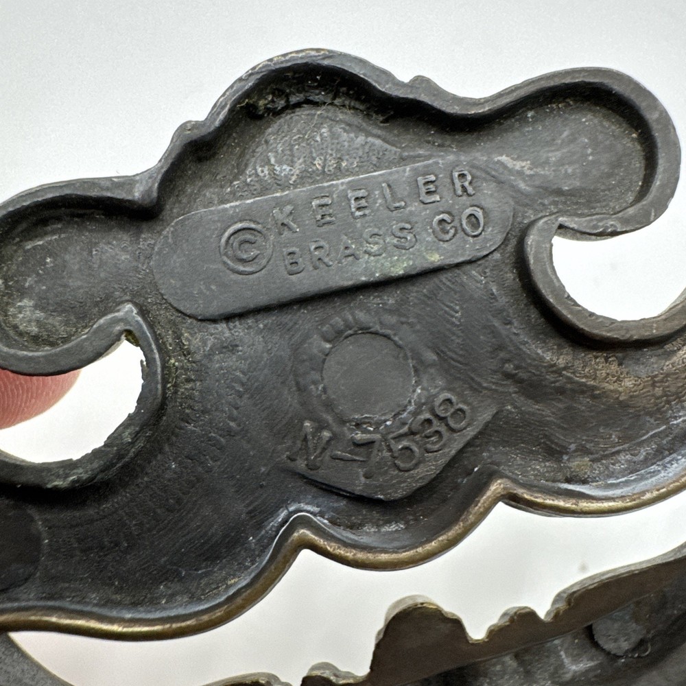 Vintage Brass Drawer Pull 4 1/2" Keeler #7538 Hardware Handle