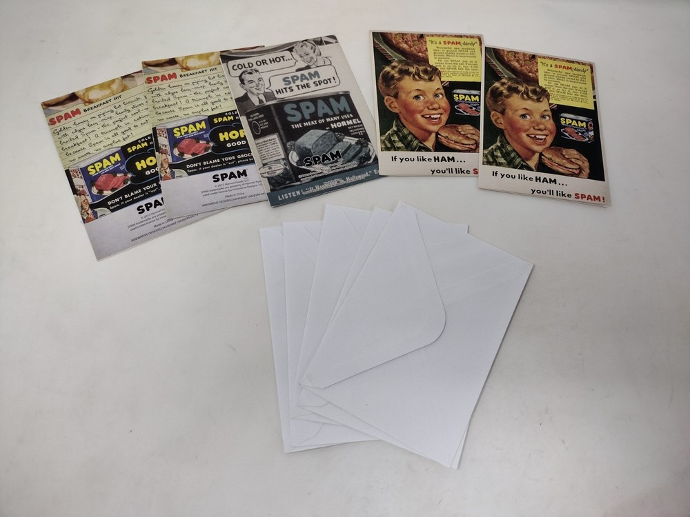 5 Spam Note Cards & Envelopes