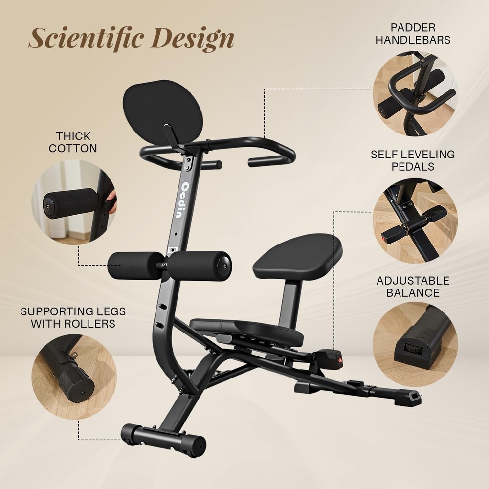 Ocdin Full Body Stretching Bench, Seated Posture Back Traction Device for Low...