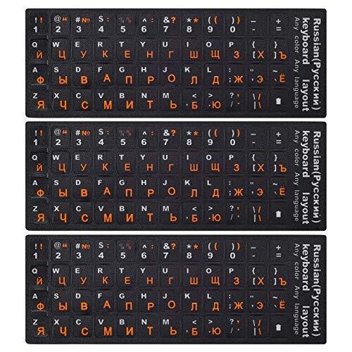 3 Pack Russian Keyboard Stickers Replacement for Computer Notebook Laptop