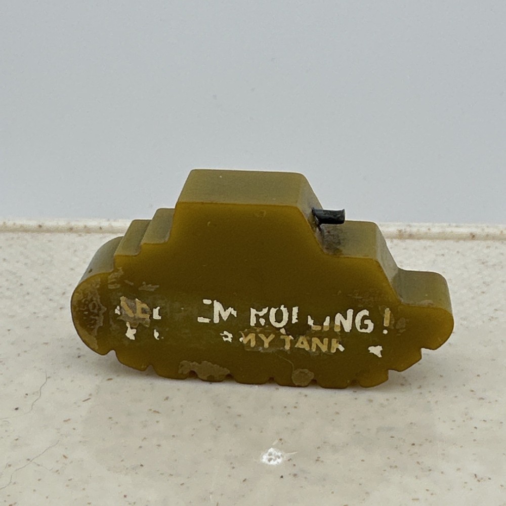 Rare Vintage Bakelite U.S.A. Army Tank KEEP'EM ROLLING! Pencil Sharpener