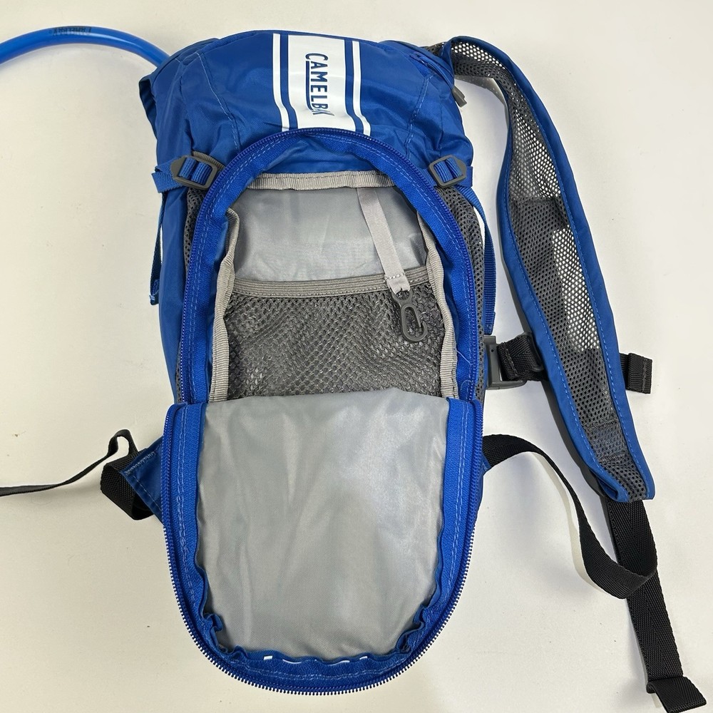 CAMELBAK Mini Mule Hydration Backpack 1.5 L /50 oz Bladder Blue White CLEAN!