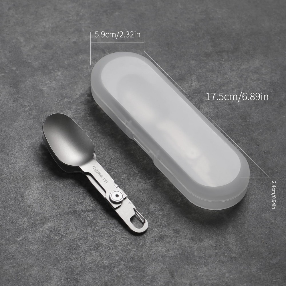 Titanium Tableware Set, 2 in 1 Removable Foldable Tableware, Fork and Spoon,