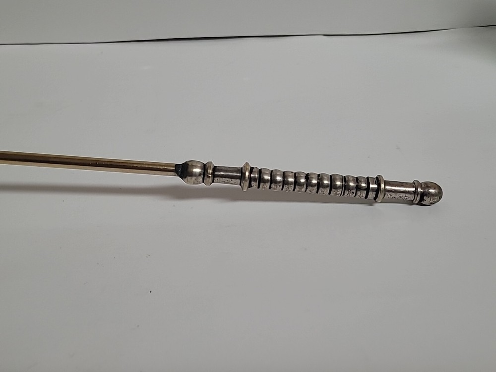 Vintage Silver Plated/ Silver Candle Snuffer Natural Material Handle