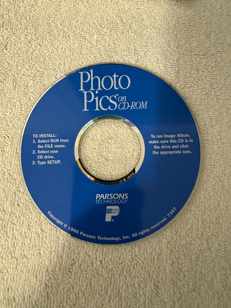 Parsons Photo Pics  on CD-ROM  1995 DISC ONLY!