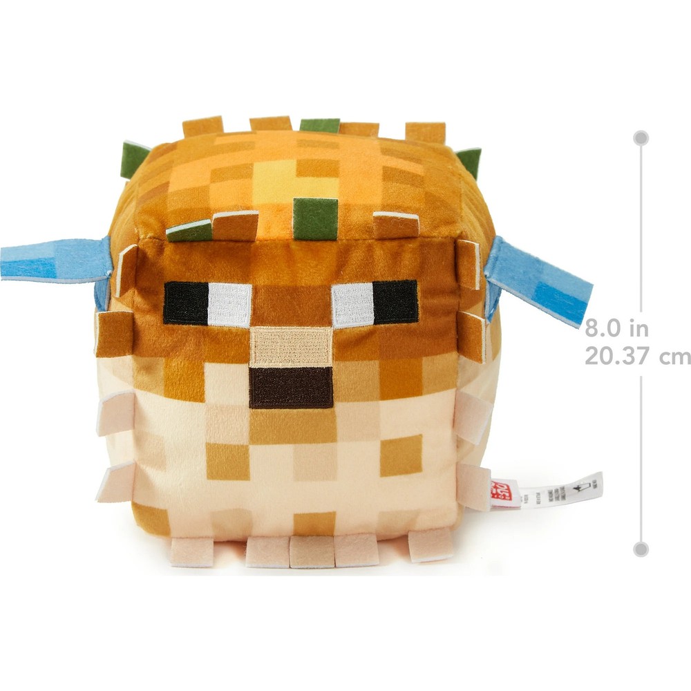 Mattel Minecraft Basic Plush Toy, Pufferfish Soft Doll, 8-inch Collectible