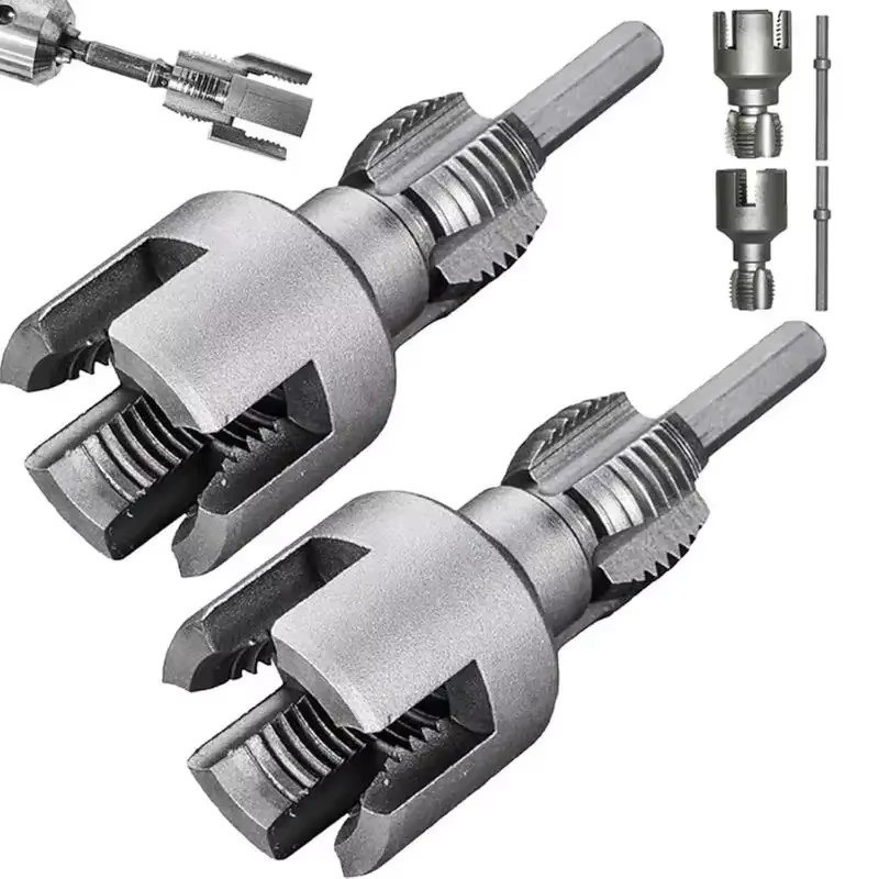 2pcs Integrated Internal & External Pipe Threading-Tool,PVC Pipe Threader Kit