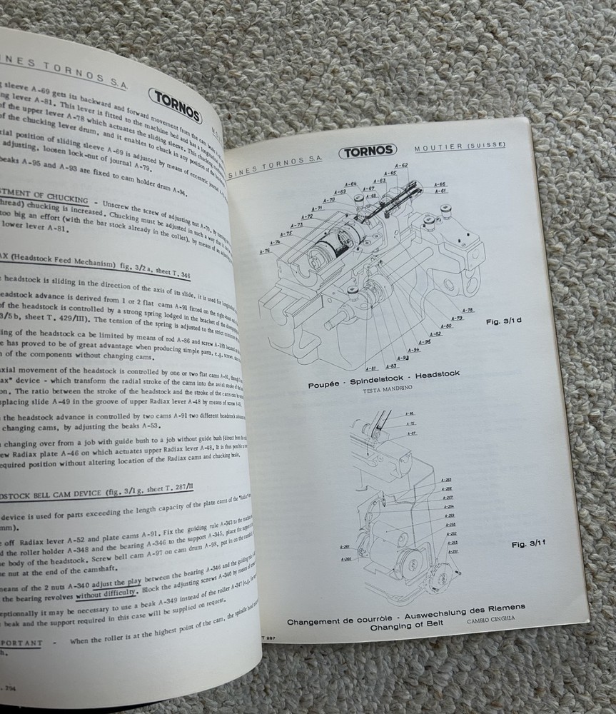 Tornos R-16 High Speed Automatic Lathe Manual
