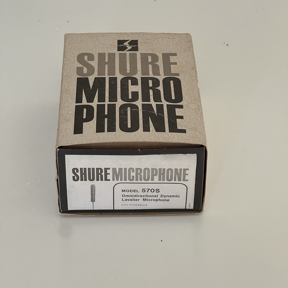 Vintage Shure Model 570S Microphone - Omnidirectional - Dynamic - Lavalier