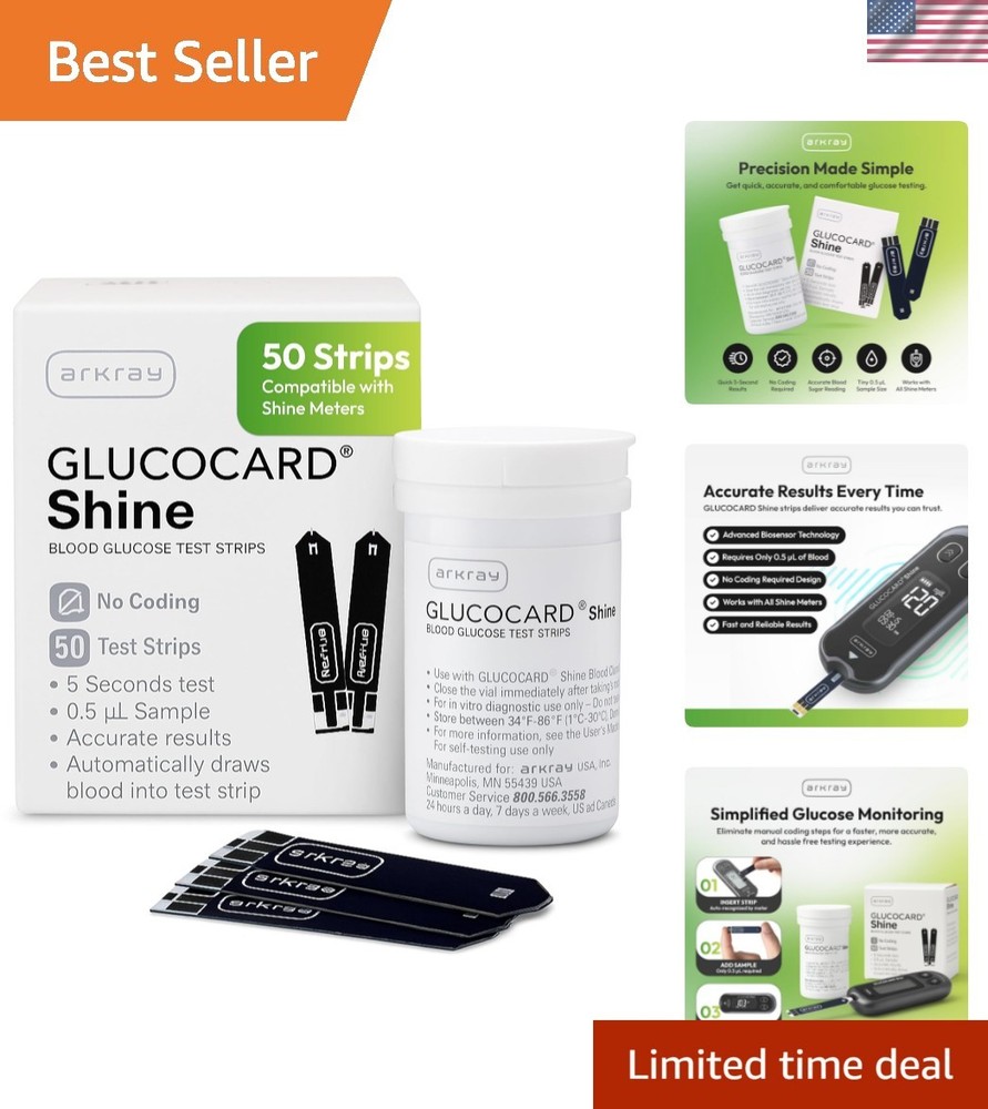 ARKRAY Blood Glucose  Strips – No Coding Required, Fast 5-Second Results, 0.5...