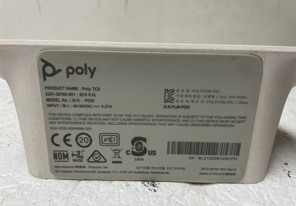 Polycom Poly TC8 P020 Touch Control Screen Display (Unit Only)