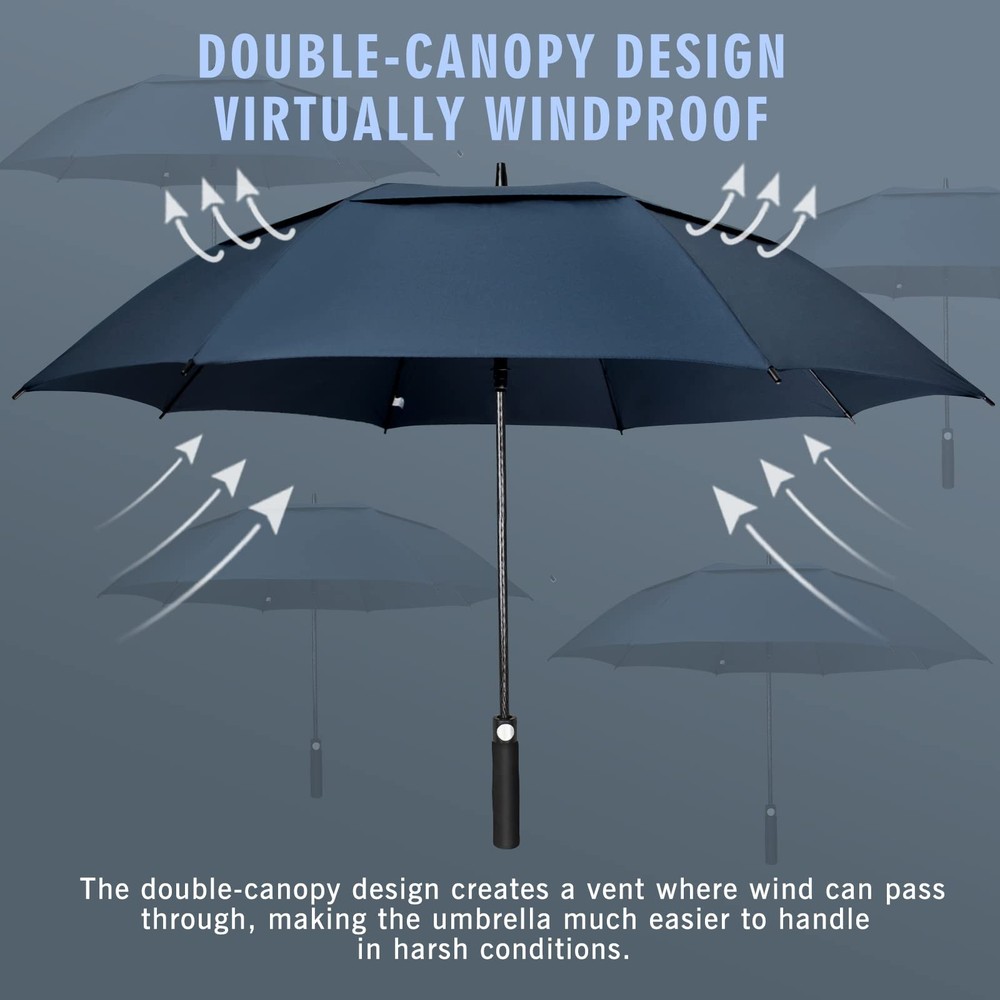 Golf Umbrella Large Windproof Double Canopy Auto Open