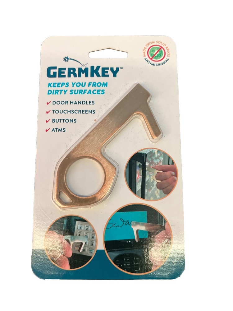 Germ Key - Solid Brass Antimicrobial personal touch device - New