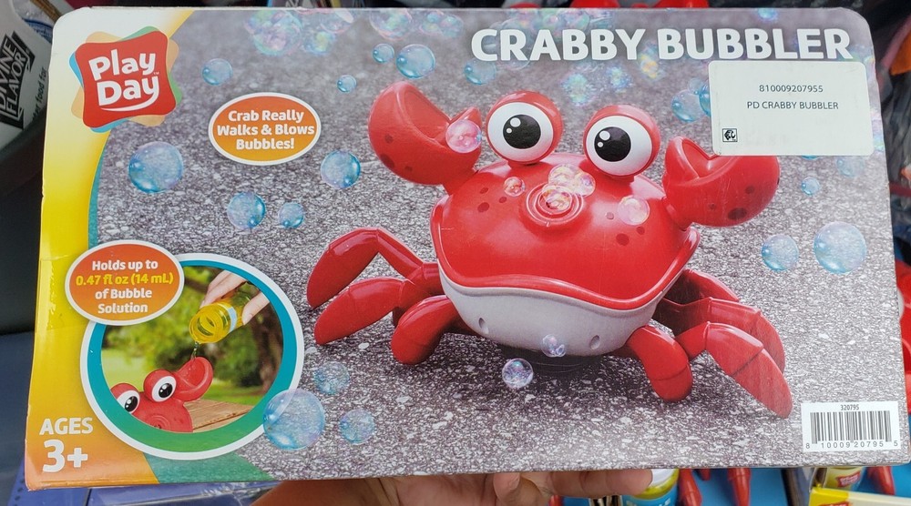 💯Play Day Dancing Crab Bubble Machine Includes Bubble Blasting Solution Unisex