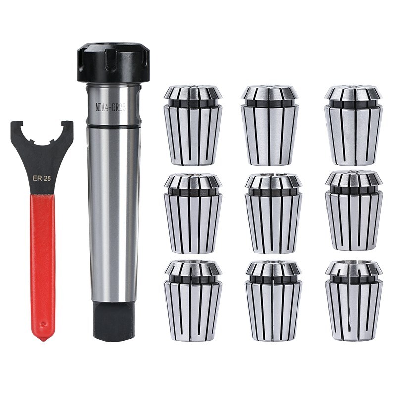 Pattern taper handle # 4 milling machine handle +9pc ER25-3mm~16mm Collect Chuck