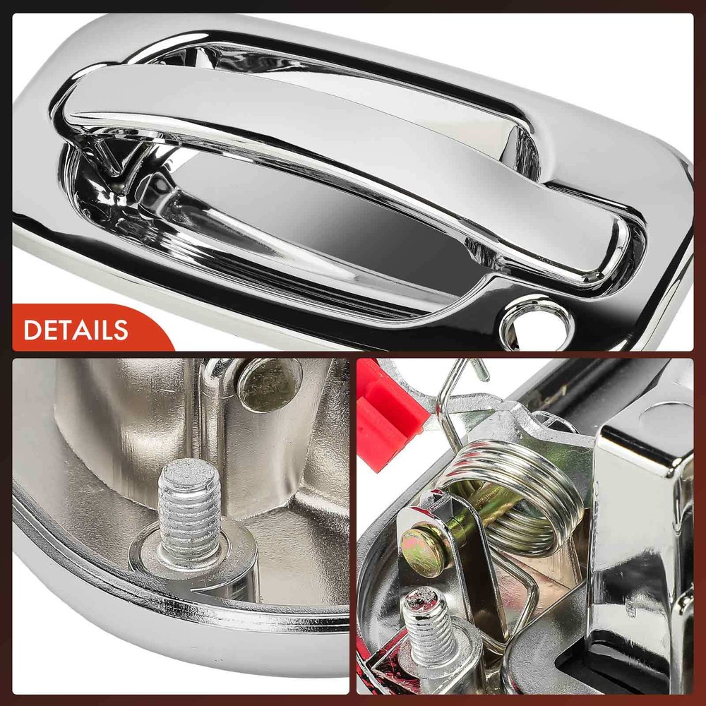 3x Chrome Front &Tailgate Exterior Door Handle for Chevy Silverado 1500 2500 GMC