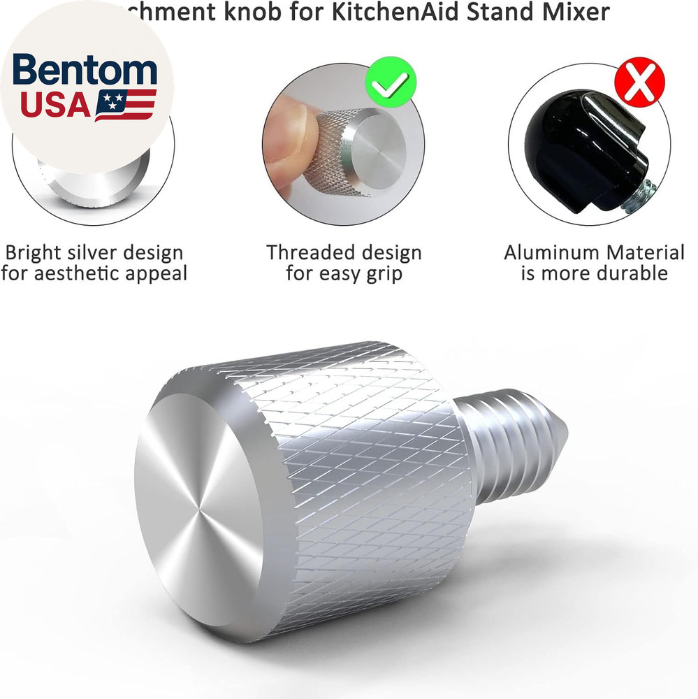 Mixer Thumb Screw Knob Fits for Kitchenaid, Durable Aluminum Attachment Knobs Re